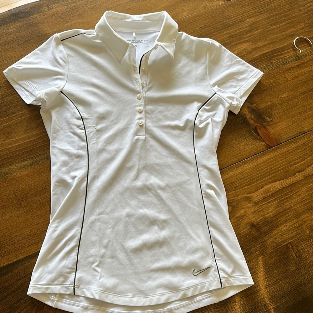 Nike women’s golf shirt white small dry fit